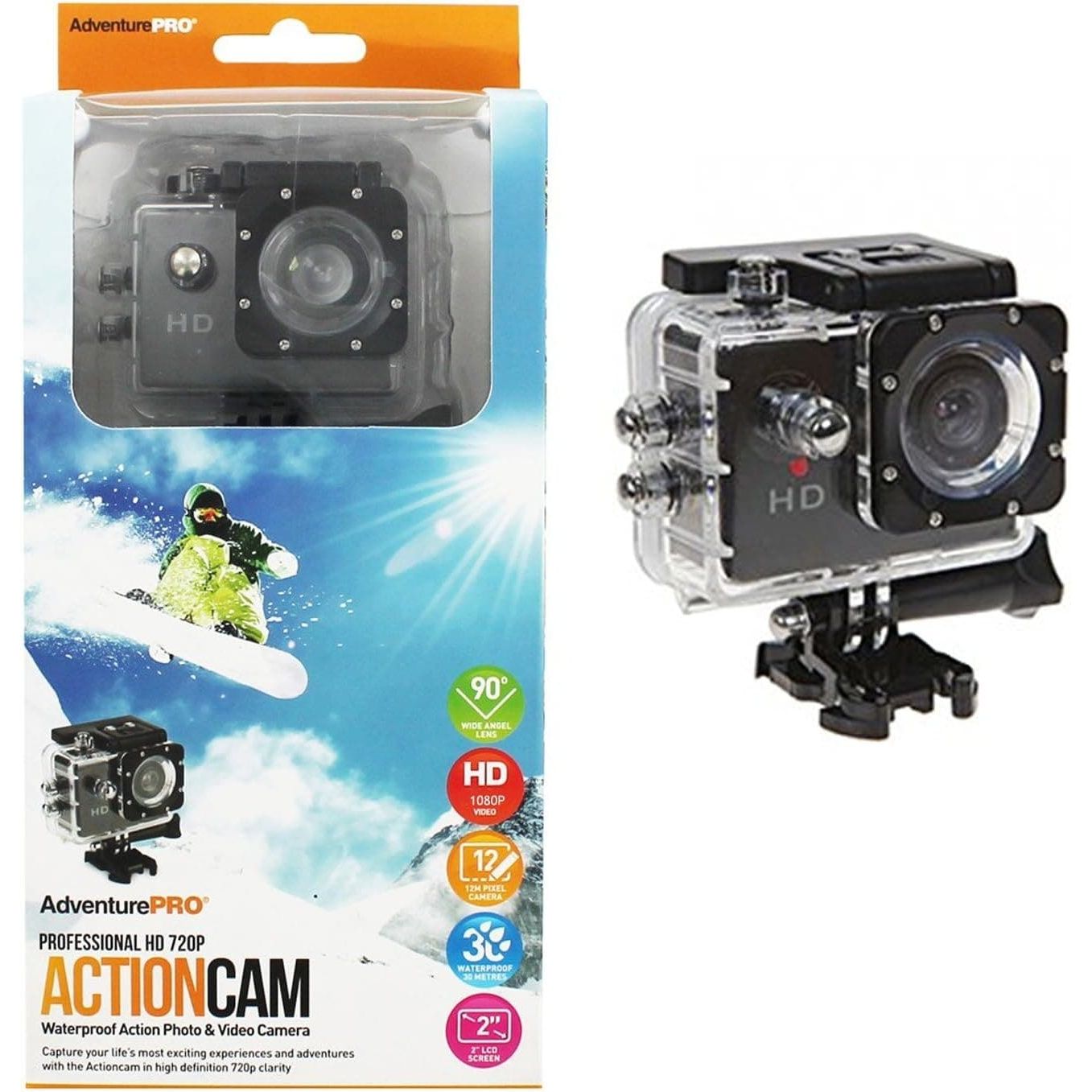 Buy PMS,PMS 922009 Action Cam - 2" LCD Screen, Includes Accessories, 1pc, Black - Gadcet UK | UK | London | Scotland | Wales| Near Me | Cheap | Pay In 3 | Action Camera Cases